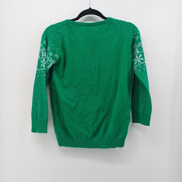 Well Worn Oh Snap Christmas Ugly Sweater Green Holiday Cotton - Picture 2 of 14